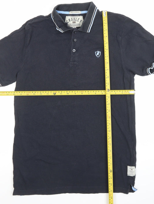 Croxley Men's Black Cotton Polo Shirt Size S Classic Fit