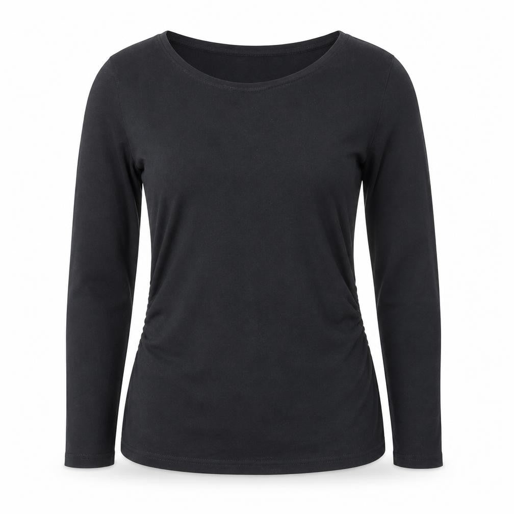 Peacocks Womens Maternity Black Long Sleeve Cotton T-Shirt Size 8