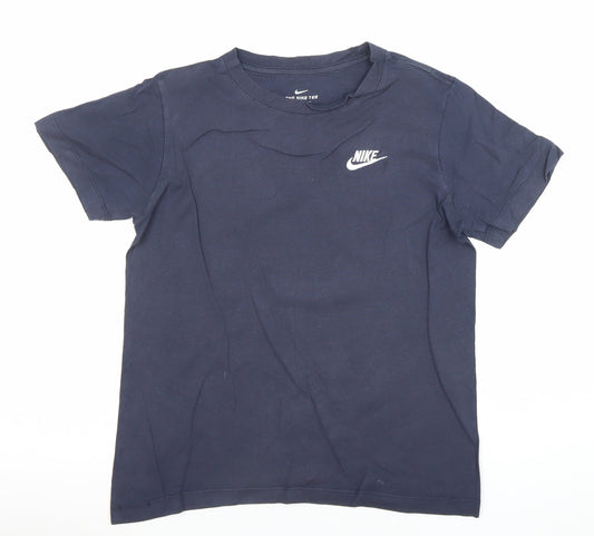 Nike Women's Blue Basic Crew Neck Short Sleeve Cotton T-Shirt M