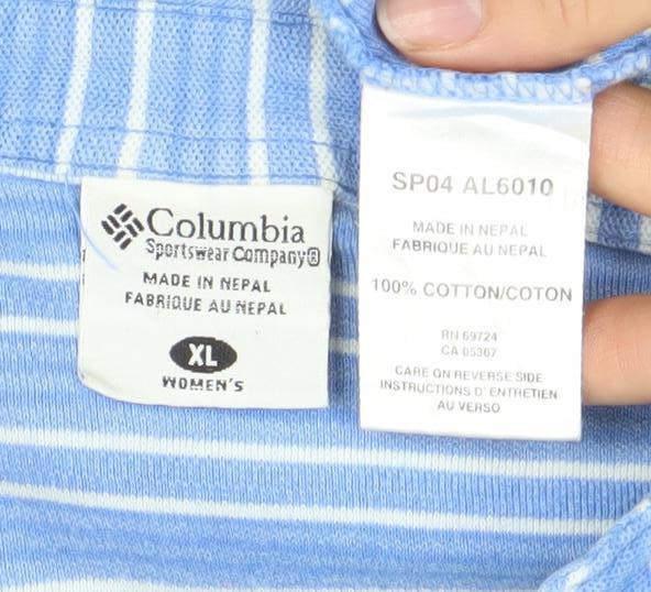 Womens UK Size XL Columbia Blue 100% Cotton Polo
