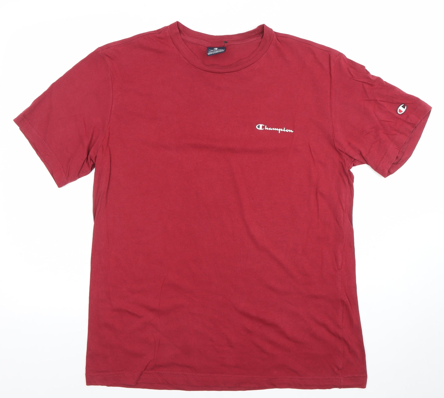 Champion Men's Red Crew Neck Short Sleeve T-Shirt Size L