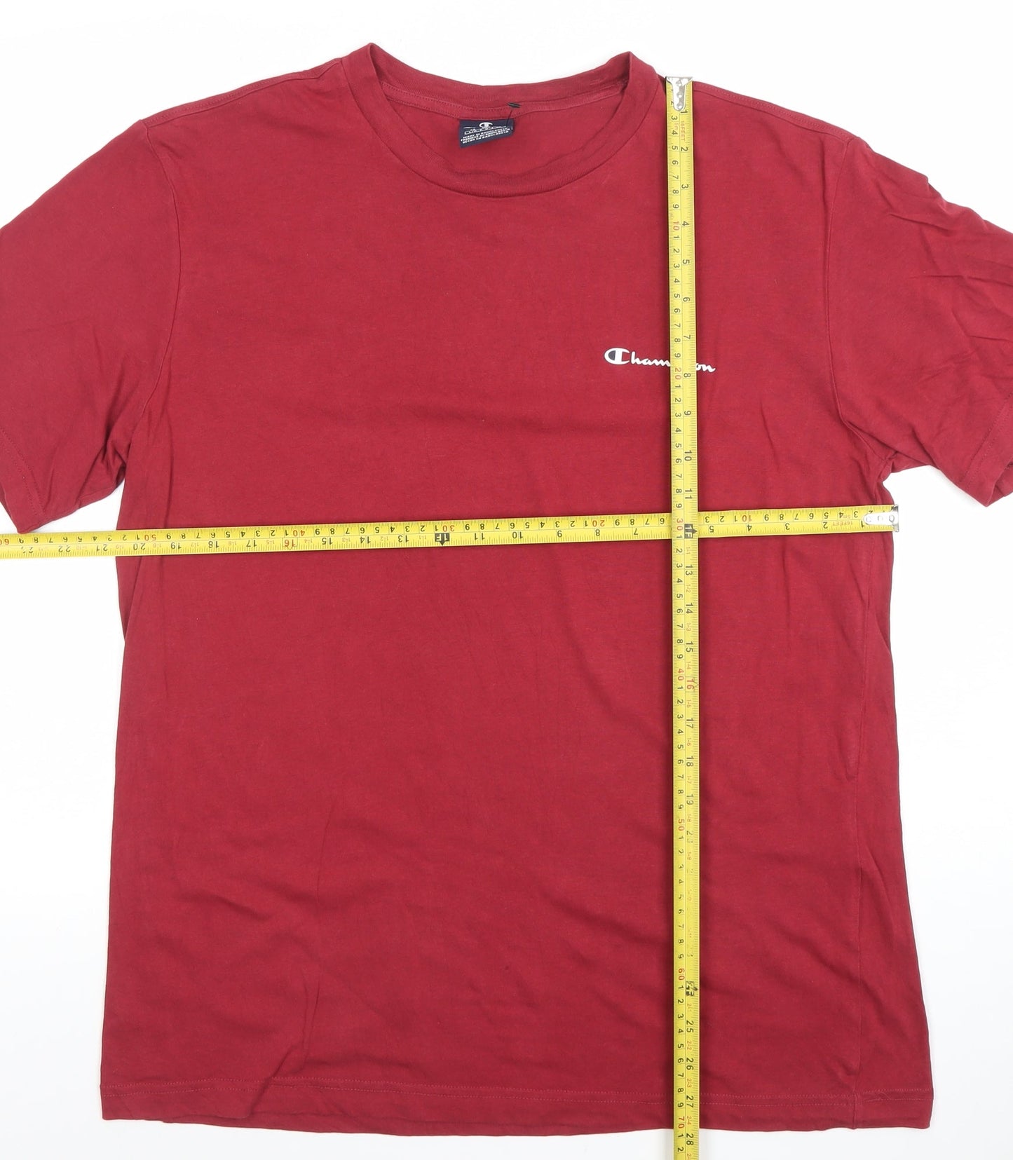 Champion Men's Red Crew Neck Short Sleeve T-Shirt Size L