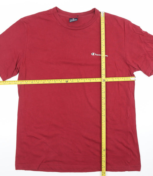 Champion Men's Red Crew Neck Short Sleeve T-Shirt Size L