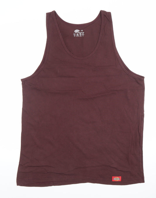 Dickies Men's Brown XL Sleeveless Cotton Tank T-Shirt