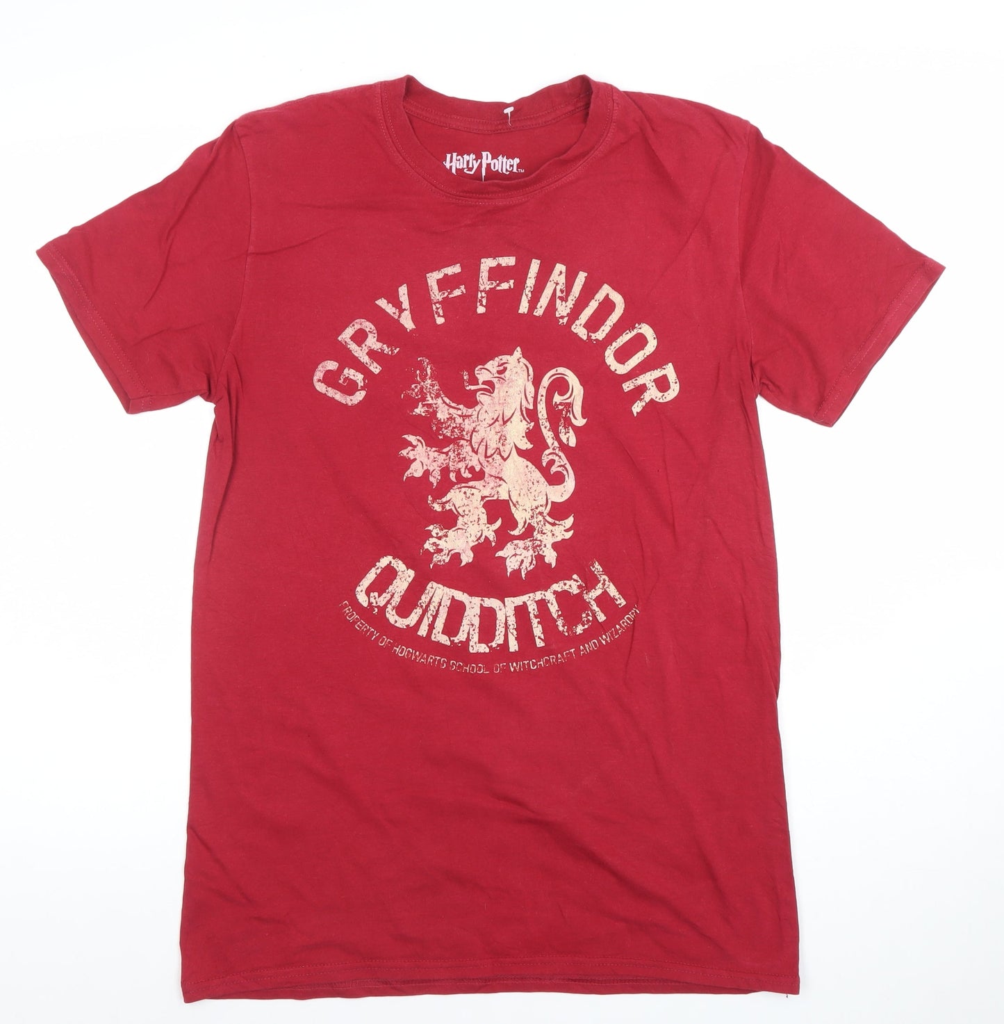 Harry Potter Men’s Red Gryffindor Quidditch T-Shirt Medium Cotton
