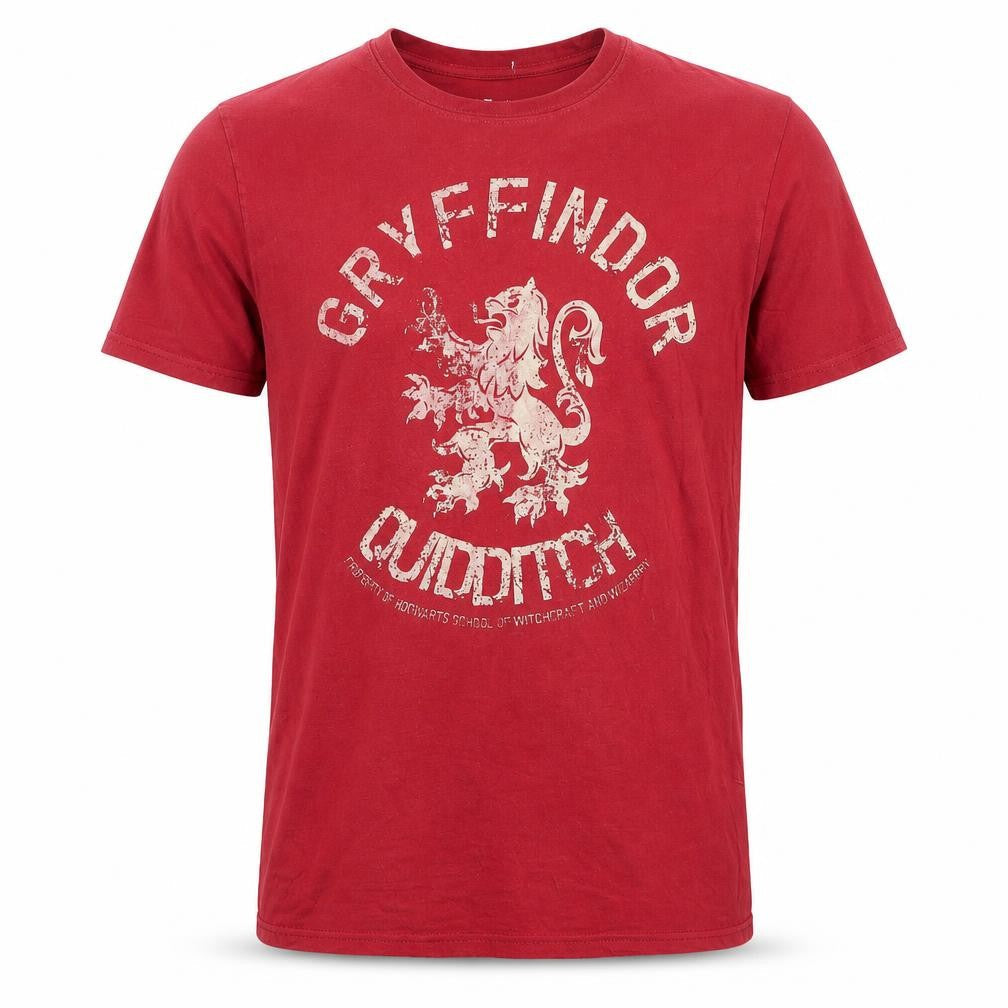Harry Potter Men’s Red Gryffindor Quidditch T-Shirt Medium Cotton