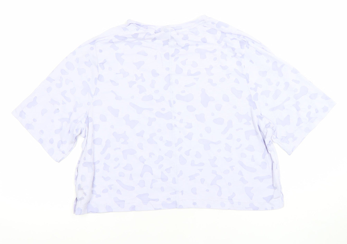 Nike Womens White Animal Print Cropped T-Shirt XL Relaxed Fit