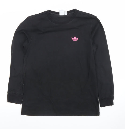Womens UK 8 Regular adidas Black Pullover Sweatshirt