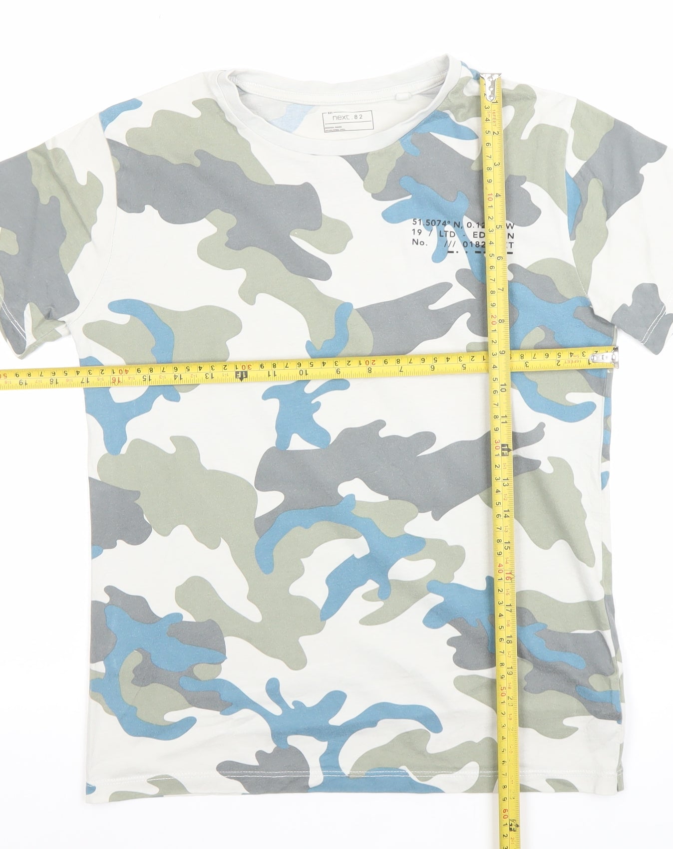 Next Boys Multicoloured Camouflage Cotton T-Shirt 11 Years Short Sleeve