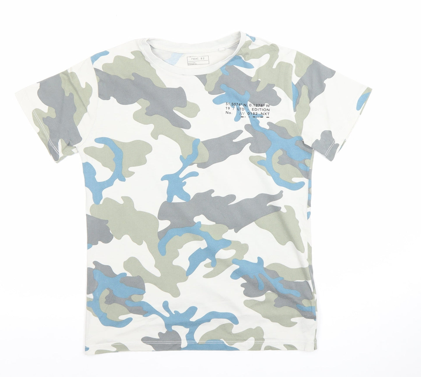 Next Boys Multicoloured Camouflage Cotton T-Shirt 11 Years Short Sleeve