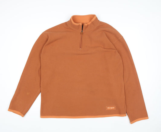 Life is good Men's Brown XL 1/4 Zip Fleece Sweatshirt