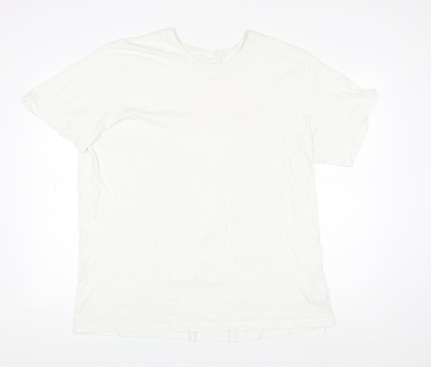 Hugo Boss Men's White 2XL Regular Fit Cotton Crew Neck T-Shirt