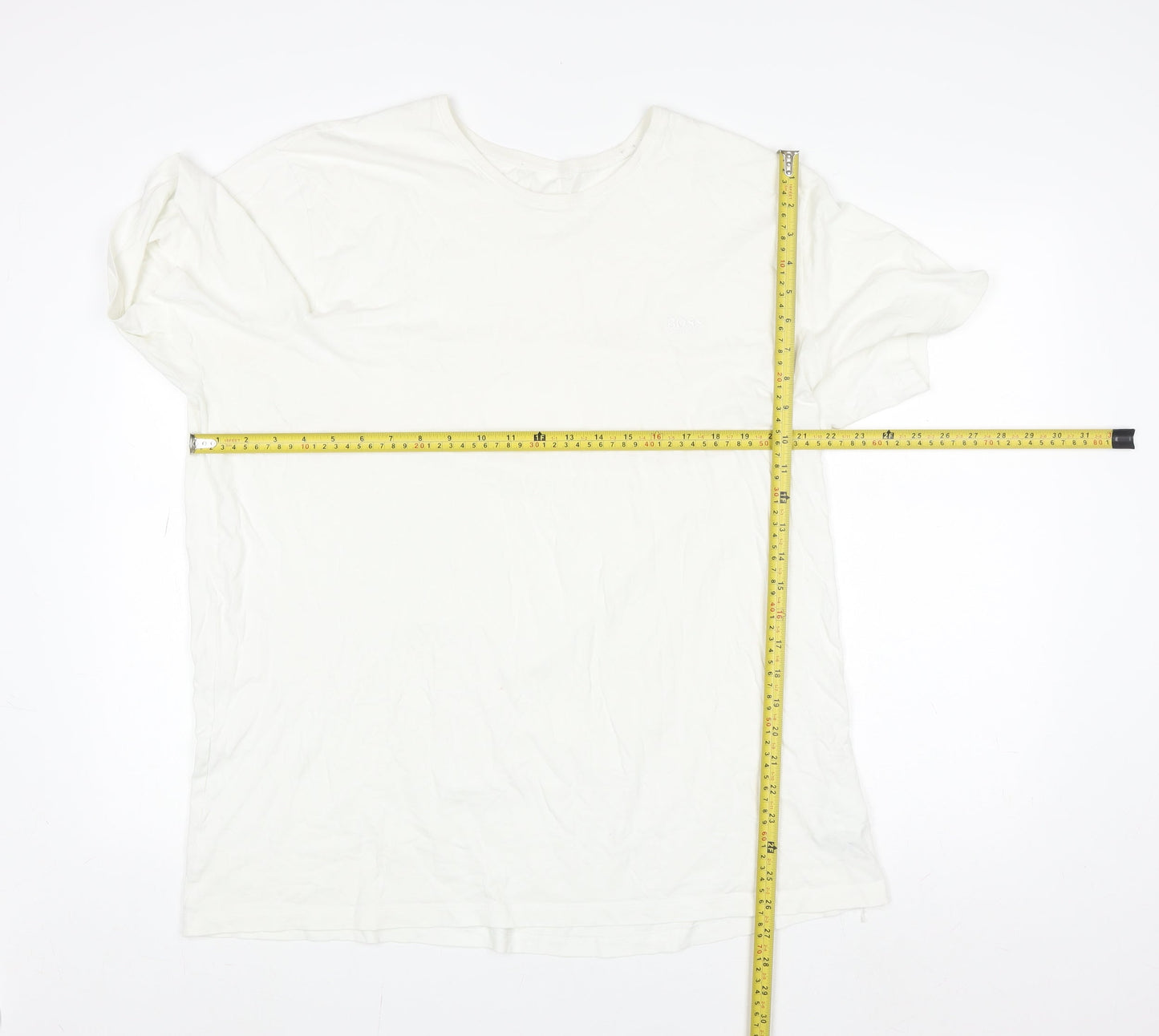 Hugo Boss Men's White 2XL Regular Fit Cotton Crew Neck T-Shirt