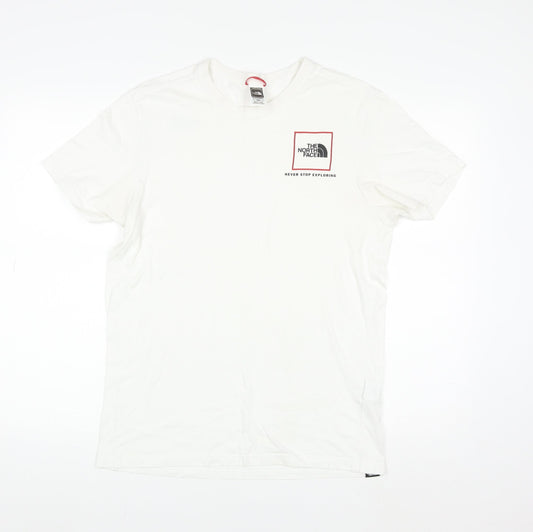 The North Face Mens White Cotton Crew Neck Short Sleeve T-Shirt M