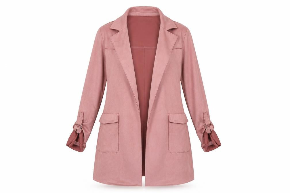 Bershka Womens Pink Long Belted Trench Coat Size S