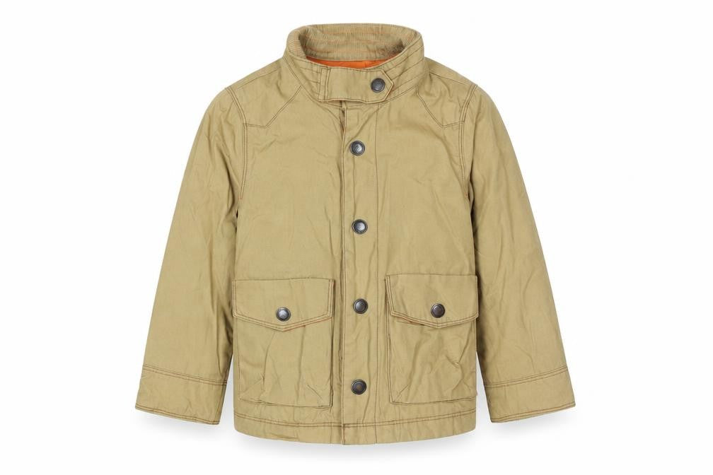 OshKosh Boys Beige Cotton Button Jacket 4 Years Lined Spring Autumn