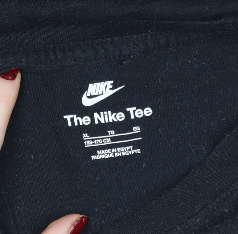 Nike Men Black XL Short Sleeve Cotton Crew Neck T-Shirt