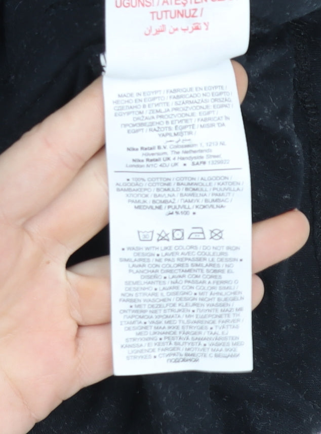 Nike Men Black XL Short Sleeve Cotton Crew Neck T-Shirt