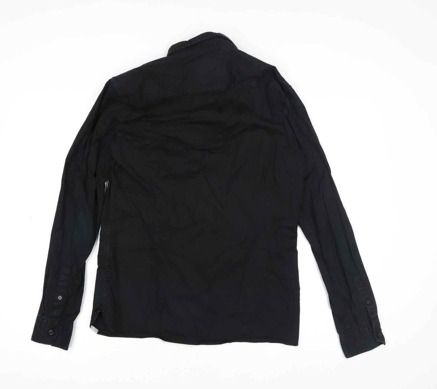 Springfield Men's Black Slim Fit Button-Down Long Sleeve Shirt M