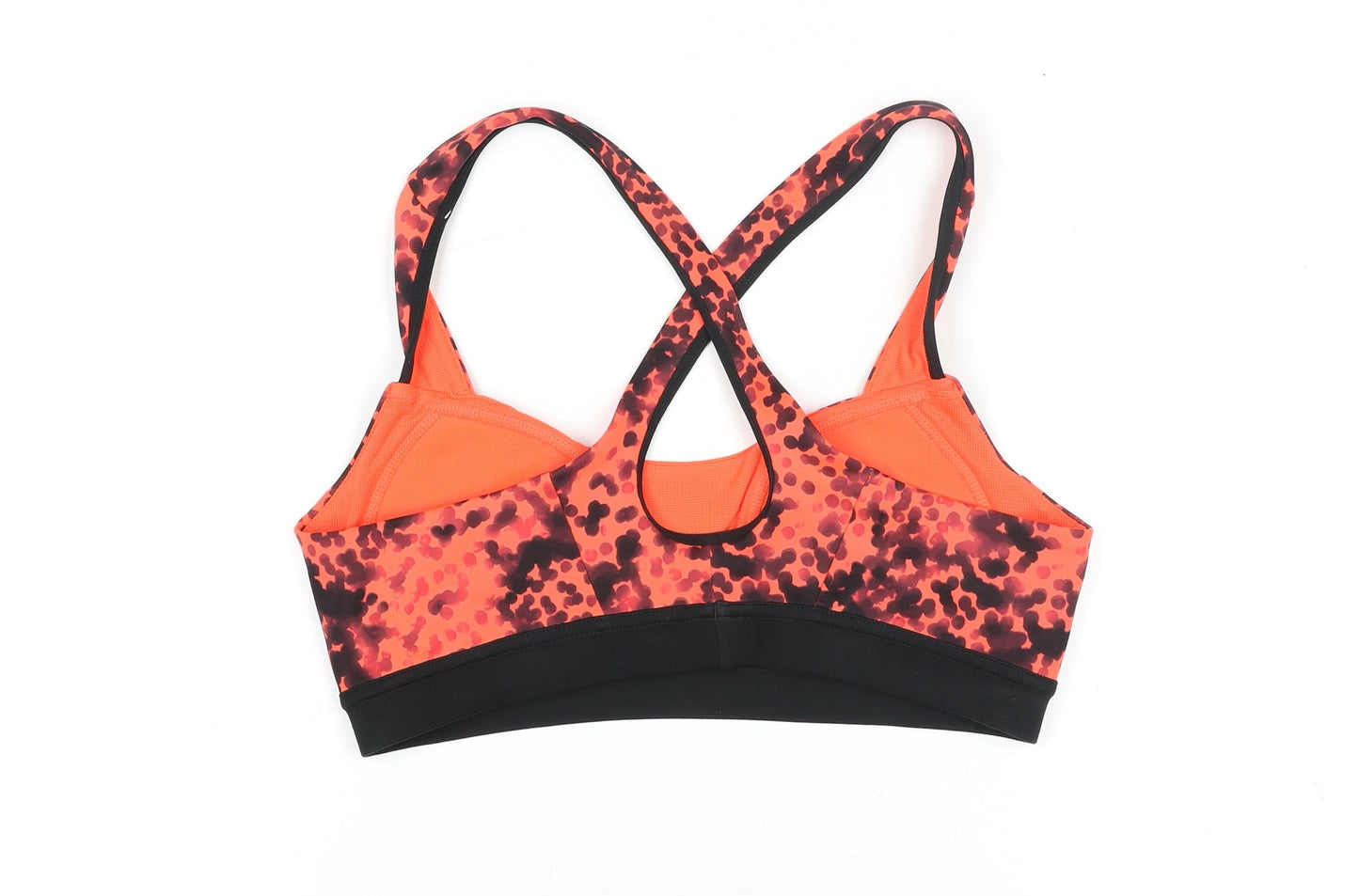 Adidas Women's Orange Animal Print Medium Support Racerback Sports Bra Size M