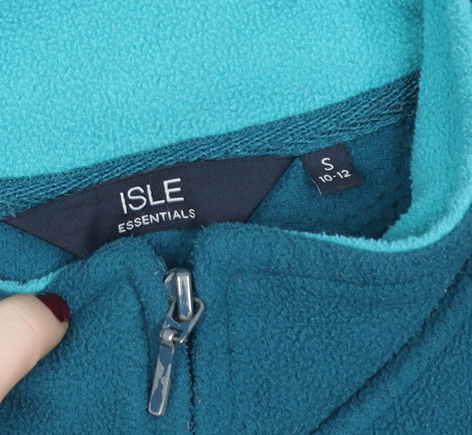 ISLE Essentials Womens Blue Fleece Full Zip Jacket Size 10-12