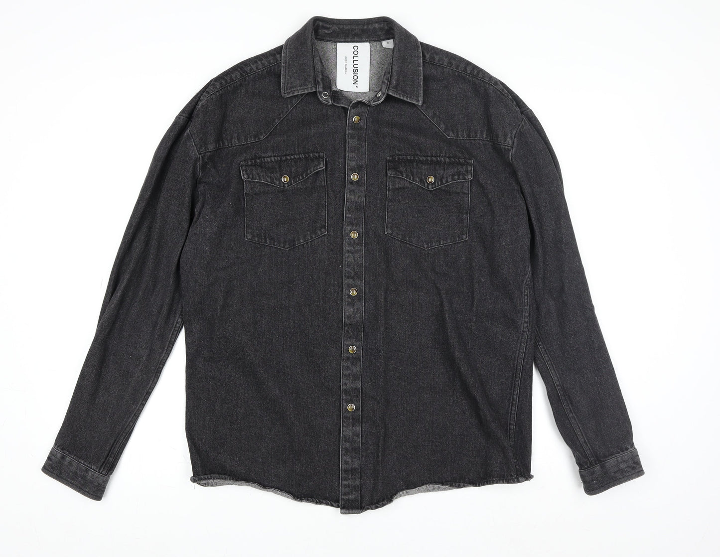 Collusion Womens Black Denim Jacket XS Casual Buttoned