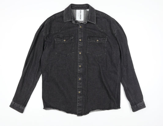 Collusion Womens Black Denim Jacket XS Casual Buttoned