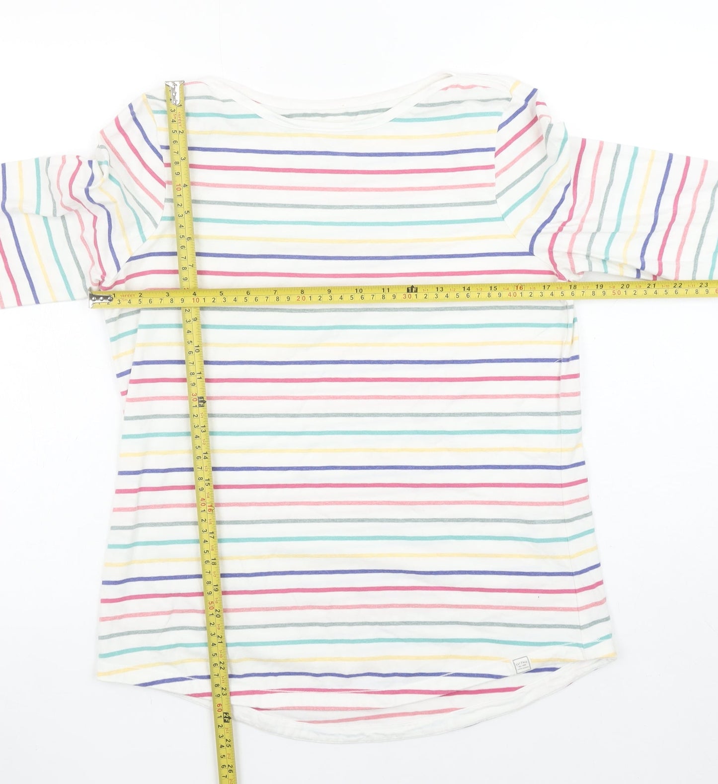 Womens UK Size 10 Fat Face Multicoloured Cotton Blend T-Shirt