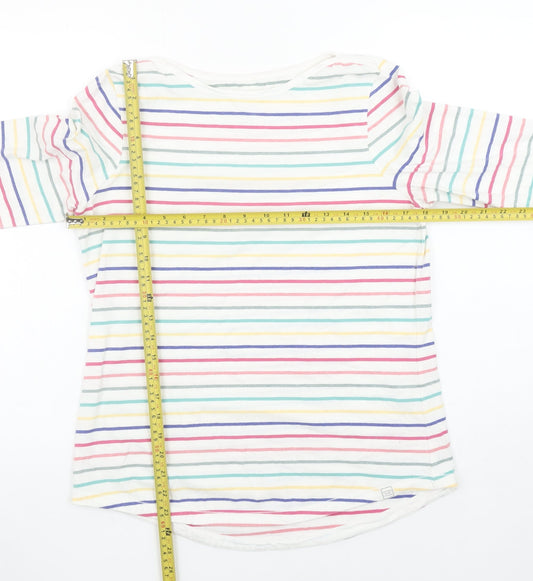Womens UK Size 10 Fat Face Multicoloured Cotton Blend T-Shirt