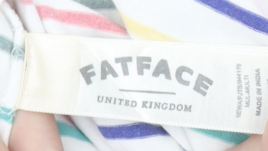 Womens UK Size 10 Fat Face Multicoloured Cotton Blend T-Shirt