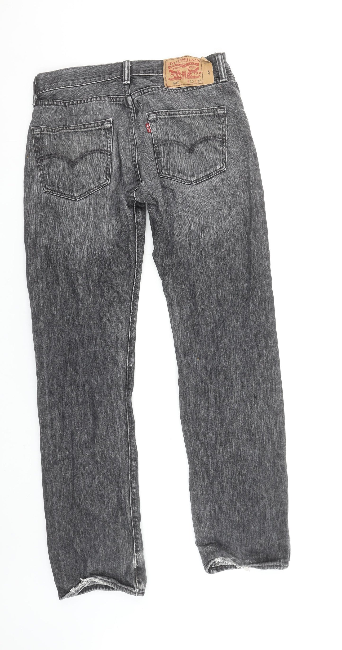 Levi's 501 Men's Grey Straight Leg Jeans W30 L32 Denim