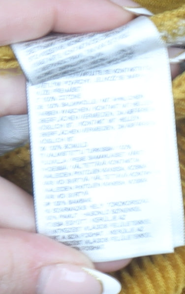 Superdry Womens Yellow Corduroy Mini Skirt Size 8 High Waist