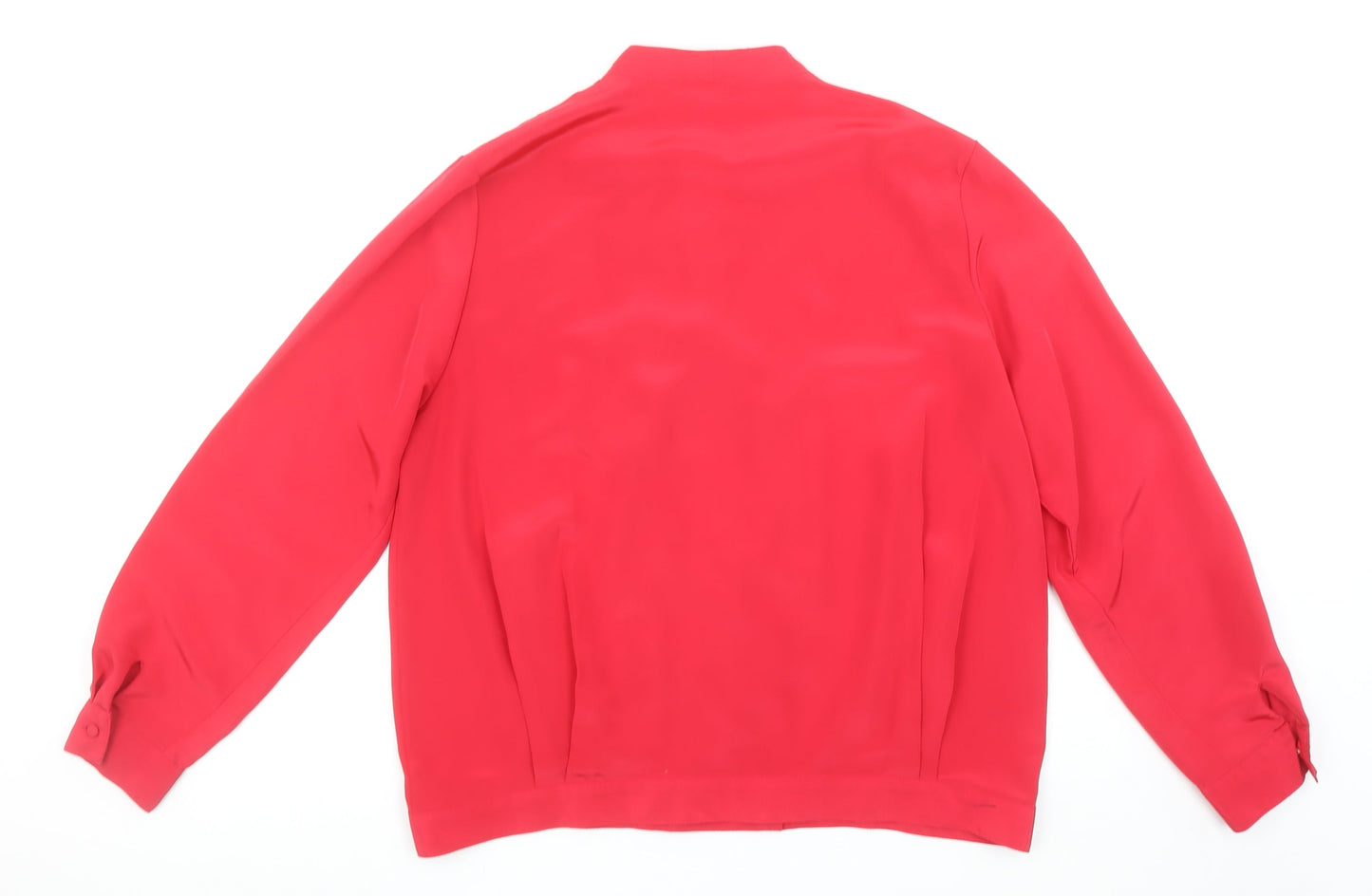 Alexon Womens Red Long Sleeve Wrap Blouse Size 16 Classic Style