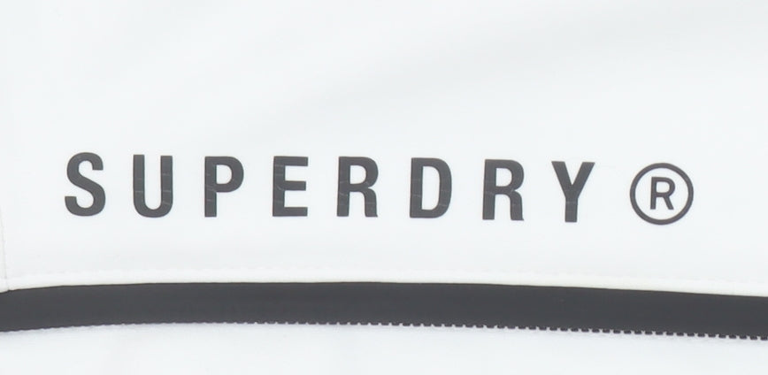 Superdry Women's White Softshell Hooded Jacket UK 12