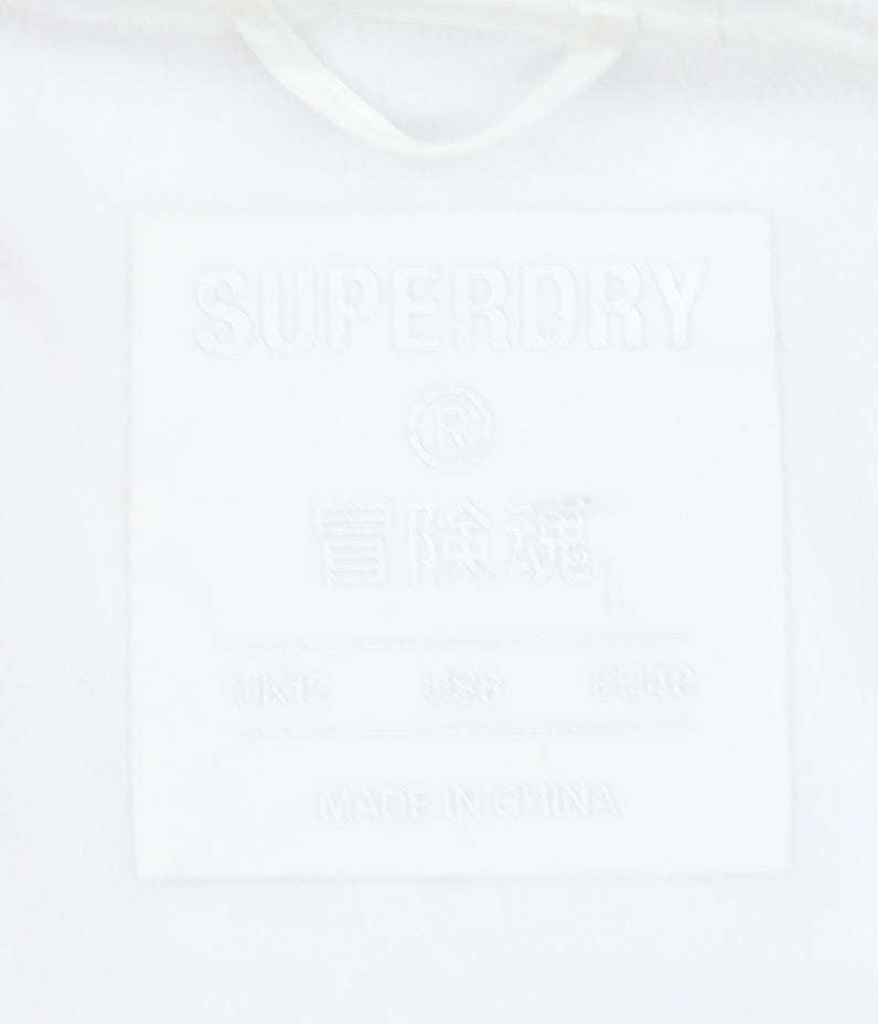 Superdry Women's White Softshell Hooded Jacket UK 12