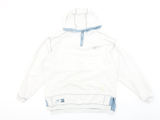 Nike Women’s Beige 1/4 Zip Hoodie Medium Cotton Blend Casual