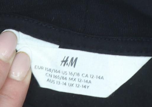 H&M Teens Black PlayStation Hooded Pullover Sweatshirt UK 12-14Y