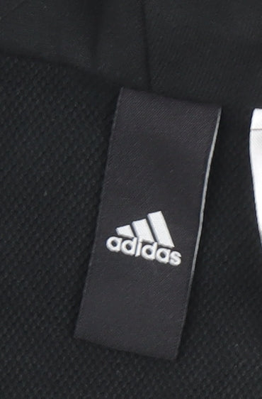 adidas Girls Black Full Zip Hoodie Size 12-13 Years Hooded Sportswear