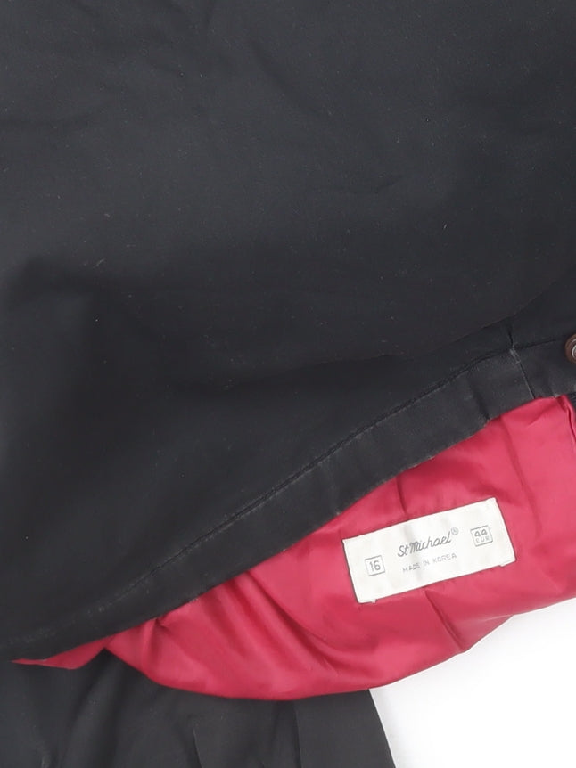 Marks and Spencer Women’s Black Cotton Lined Jacket Size 16