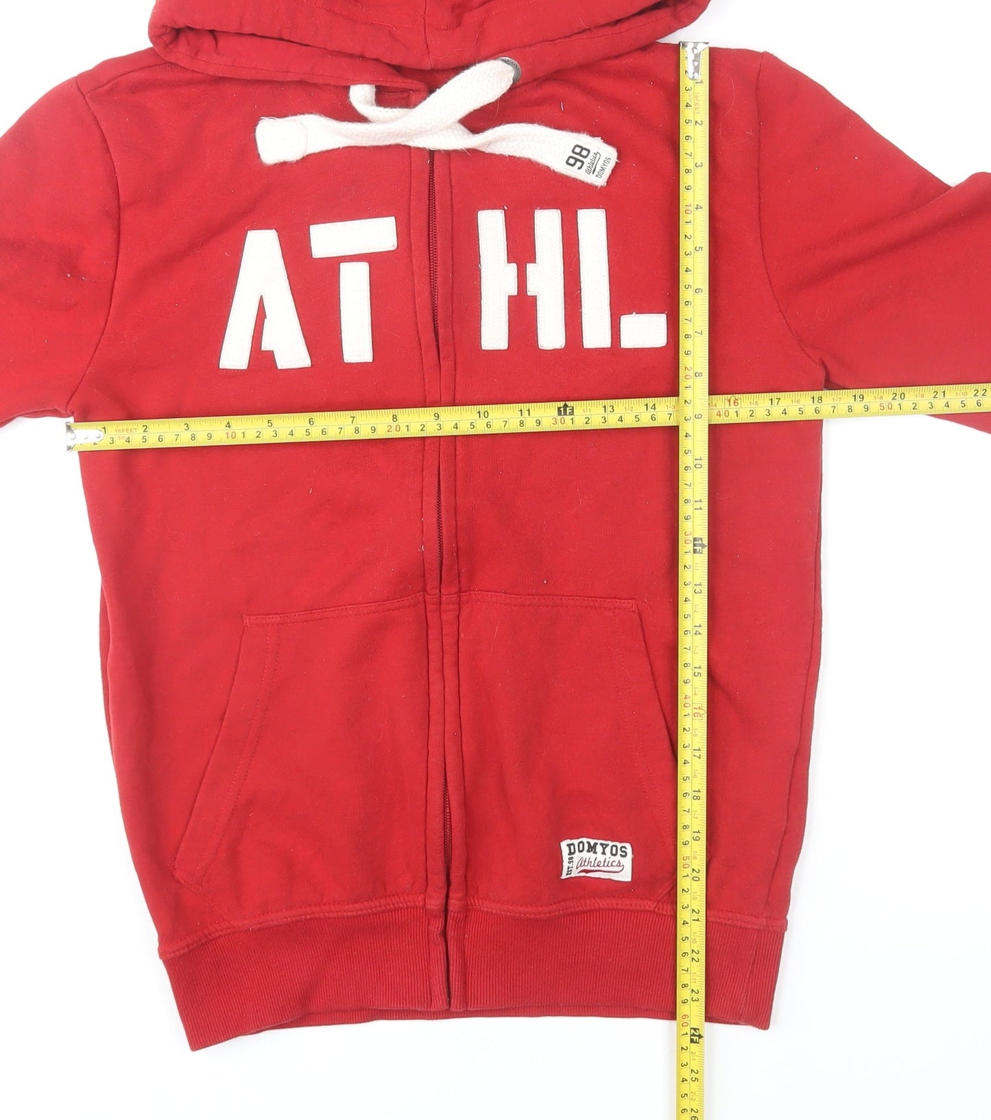 Domyos Men's Red Full Zip Hoodie XS Sports Fleece Sweatshirt