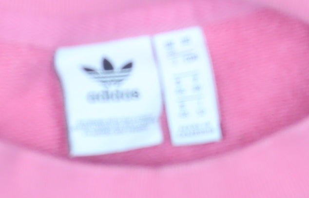 Adidas Women Pink Crew Neck Pullover Sweatshirt Size L Relaxed Fit
