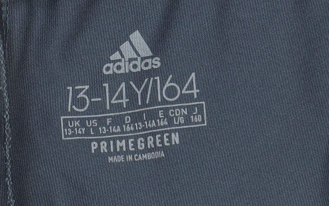 Adidas Girls Blue Pink Stripe Track Pants 13-14 Years 164cm Polyester