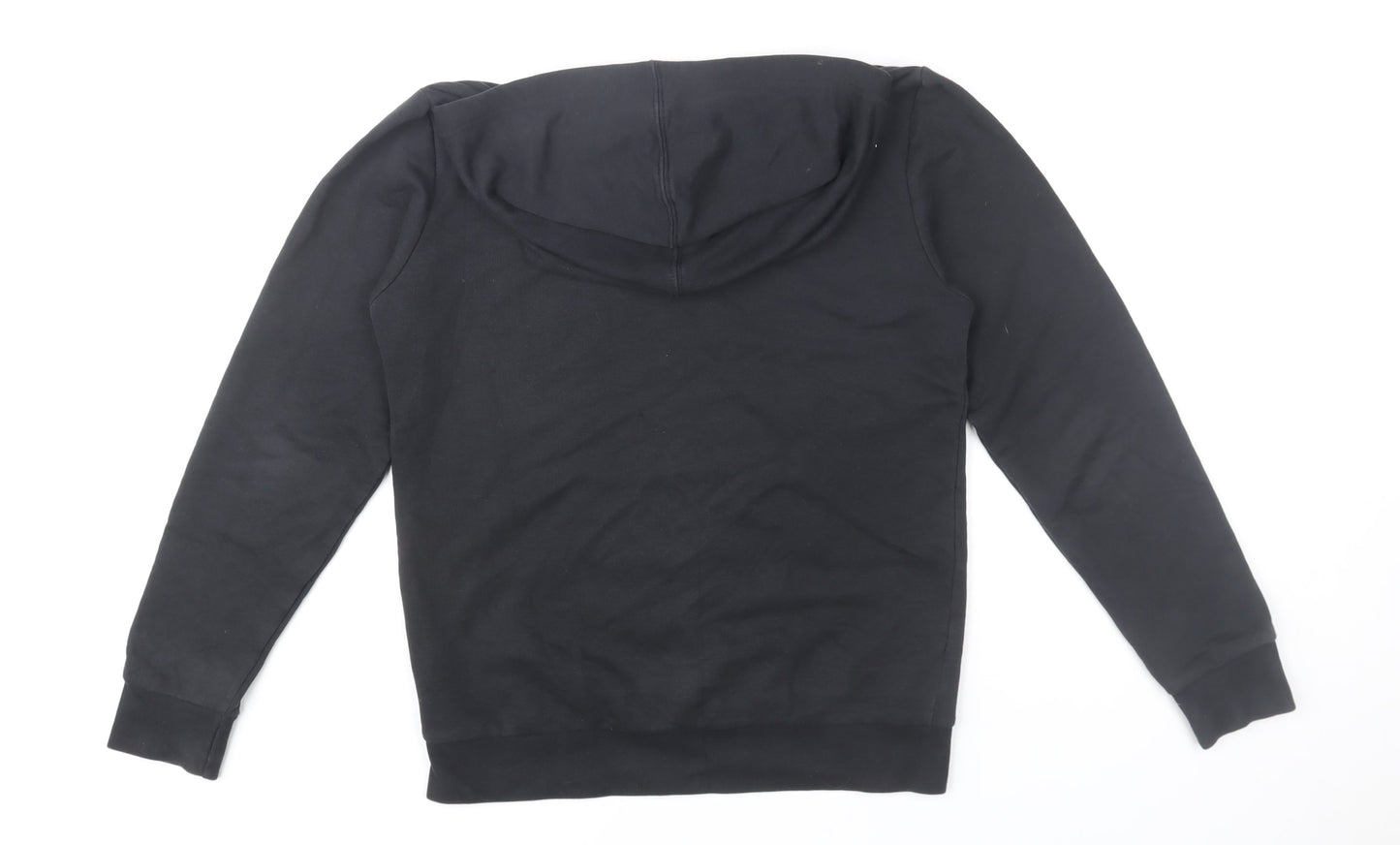 Adidas Boys Black Pullover Hoodie 13-14 Years Cotton Blend Sport Style