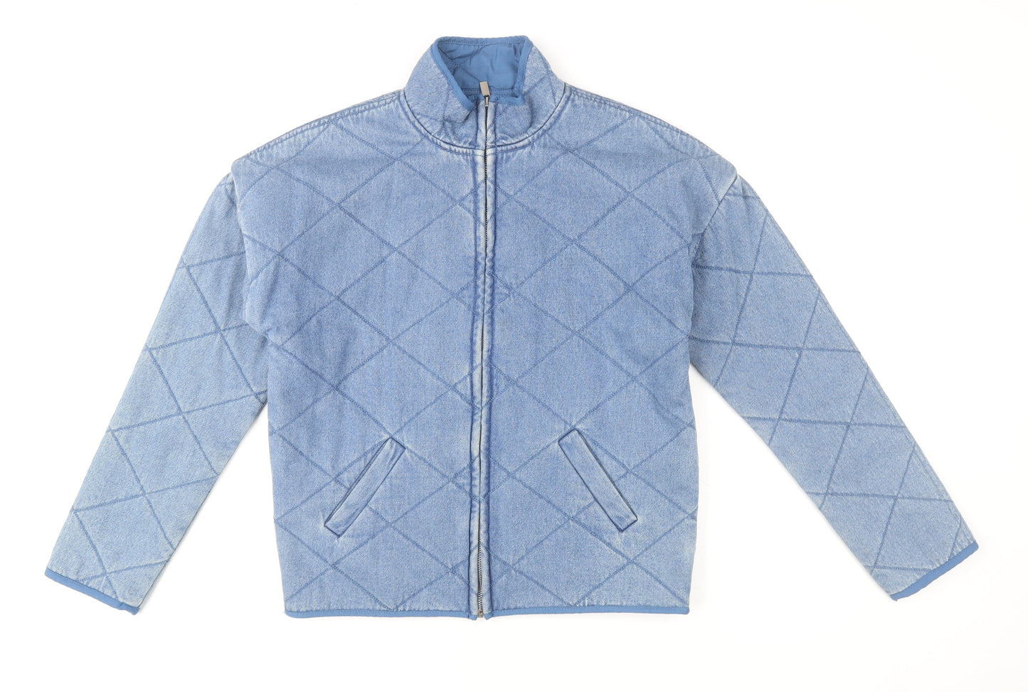 Next Men's Blue Quilted Cotton Jacket XS Casual Zip Up