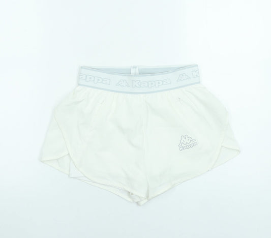 Kappa x Primark Womens White XS Athletic Shorts Lightweight Stretch