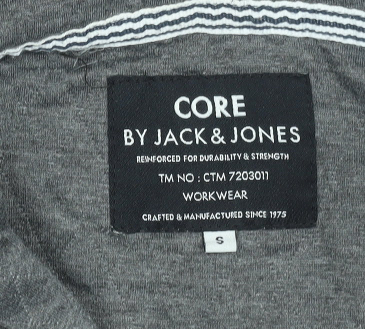 Mens UK S Regular JACK & JONES Grey Full Zip Hoodie