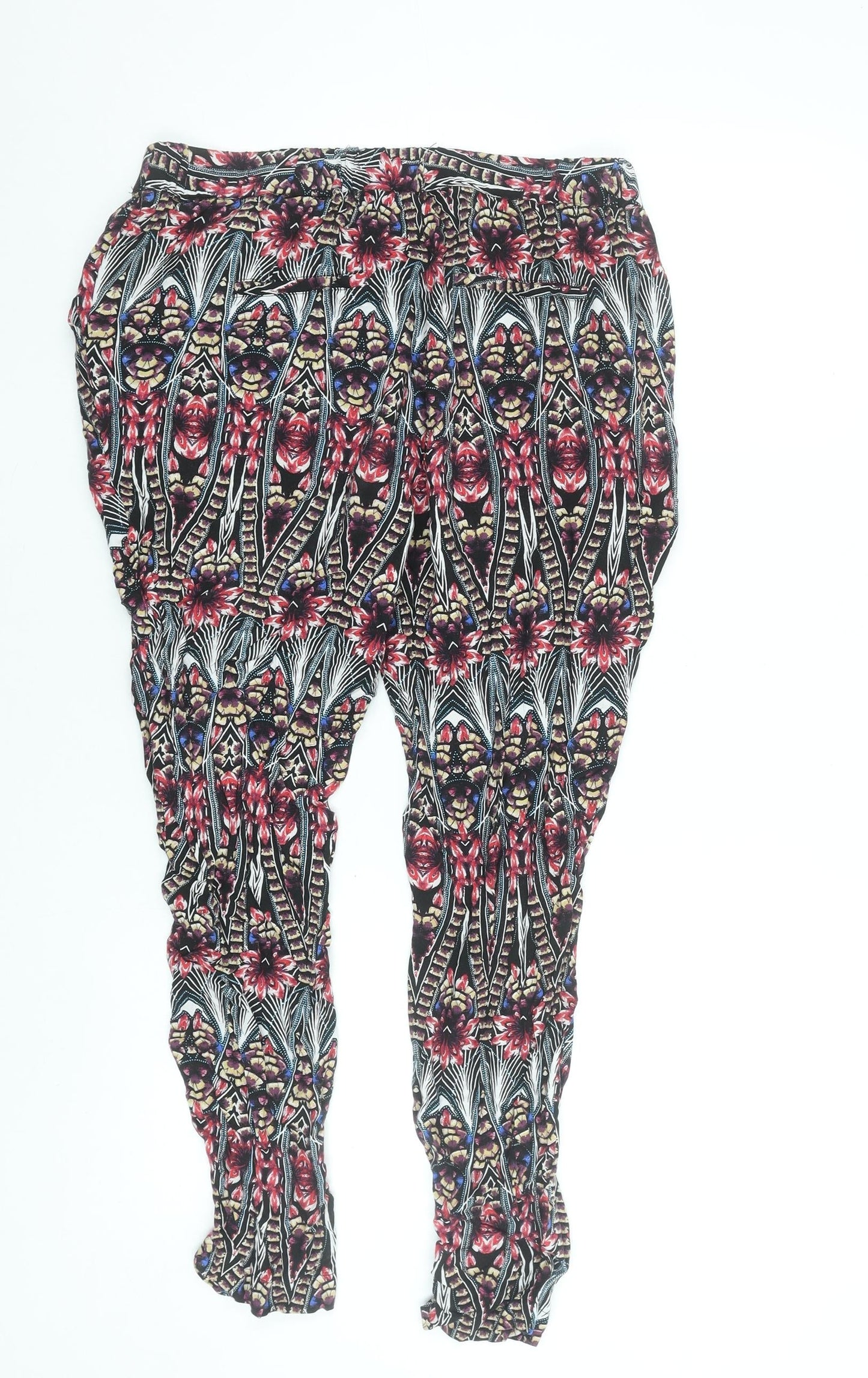 Vero Moda Womens Multicoloured L Loose Ankle Trousers 100% Viscose