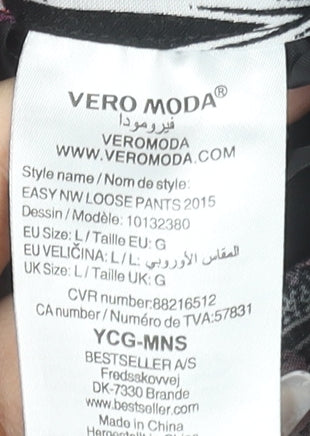 Vero Moda Womens Multicoloured L Loose Ankle Trousers 100% Viscose