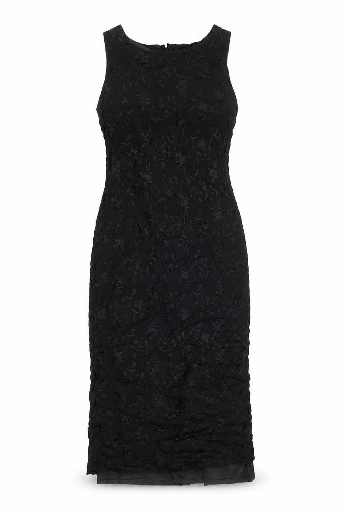 Richards Women's Black Sleeveless Floral Sheath Knee Length Dress Size 10