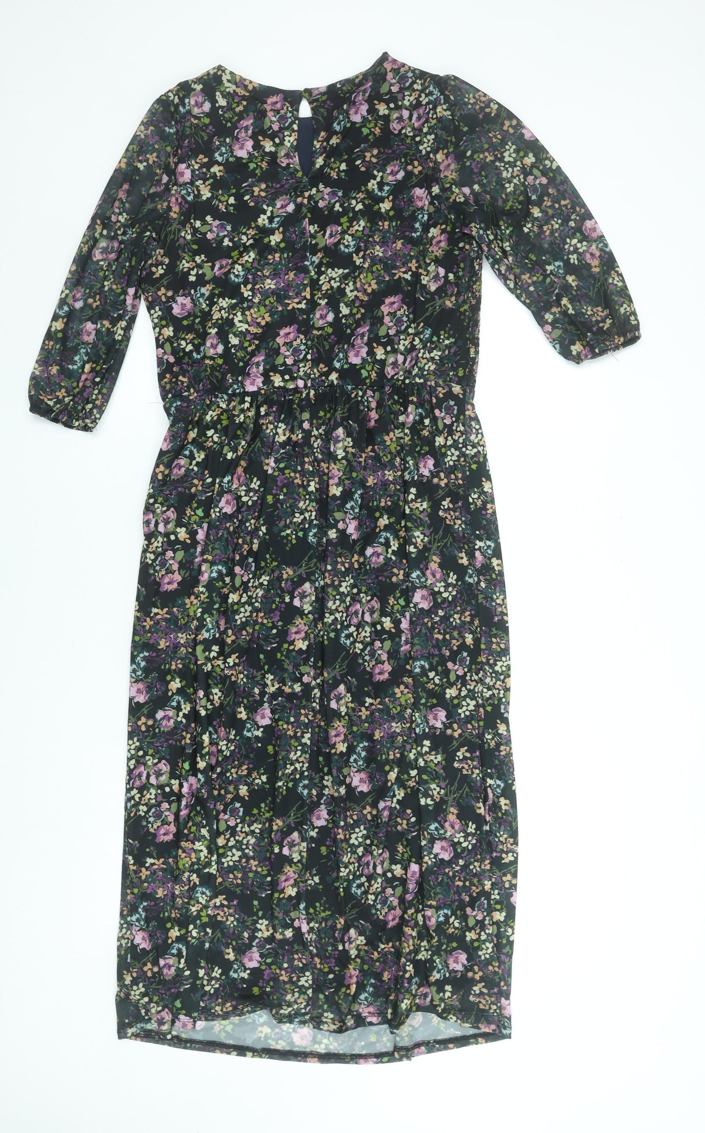 Oasis Womens Floral Midi Fit & Flare Dress Size 8 Multicoloured